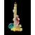 Lampada in vetro pesante sommerso con figura di gallo su ramo.Murano.manifattura Seguso.