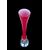 Vaso a ‘tromba’ in vetro incamiciato rosso-lattimo.Murano.
