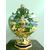 Globular vase in majolica with historiated decoration with lateral snakes and masks intakes.Fantechi manufacture, Signa.     