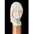 Bastone con pomolo in avorio raffigurante testa di figura femminile.