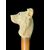 Bastone con pomolo in avorio raffigurante una testa di cane.