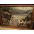 Scena di caccia,dipinto ad olio con cornice in noce d'epoca  misure cm. 70 per 100