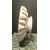 Piatto-crespina in maiolica baccellata a decoro compendiario con putto e motivi vegetali stilizzati.Bottega Vicchi.Faenza.