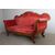 Antico divano Luigi Filippo 1850  noce  elegante. Velluto rosso . Mis L 193 x 68 