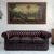Divano 3 posti chesterfield capitonnè in pelle bordeaux 