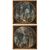Coppia di capricci architettonici con scene mitologiche, olio su tela, pittore bolognese attivo nel XVIII secolo