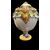 Vaso in maiolica con motivo a tralci d’una in rilievo,prese a forma di testa di ariete e coperchio con presa a forma di limone.manifattura Dallari,Sassuolo. 