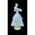 Figura di dama in vetro zanfirico  e lattimo con inclusioni foglia oro.A.Ve.M. Murano.
