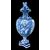 Vaso in maiolica in monocromia turchina con scena istoriata di battaglia.Manifattura Fantechi.Signa.