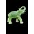 Elefante in pasta di vetro verde.
