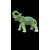 Elefante in pasta di vetro verde.