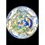 Piatto in maiolica decorato con scena mitologica e tesa a putti e mascherone.Castelli d’Abruzzo.Bottega Gentile. 