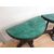 Coppia di consolle a mezzaluna anni '50 in legno nero e pergamena tinta verde