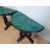 Coppia di consolle a mezzaluna anni '50 in legno nero e pergamena tinta verde