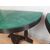 Coppia di consolle a mezzaluna anni '50 in legno nero e pergamena tinta verde