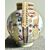 Vaso globulare a due manici a lustro oro e rubino con doppio medaglione con profili rinascimentali e motivi vegetali stilizzati.Società’ceramica Umbra di Paolo Rubboli.Gualdo Tadino.