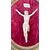Cristo in avorio su cornice ovale in legno e foglia oro.