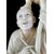 Scultura in avorio ‘okimono’raffigurante due personaggi maschili con aquila.Giappone.