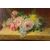 "Rose sul tavolo" olio su tela francese Ottocento - O/6796