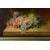 "Rose sul tavolo" olio su tela francese Ottocento - O/6796