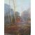 Grande dipinto dell' Ottocento - Paesaggio fluviale con alberi -