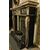 chl139 neoclassical lacquered wood fireplace, mis. larg. 168 x 38 cm, h cm141
