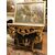 TAV308 - Consolle dorata con piano in marmo, misure cm L 112 x P 53 x H 80  
