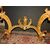  TAV308 - Consolle dorata con piano in marmo, misure cm L 112 x P 53 x H 80  