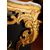  TAV308 - Consolle dorata con piano in marmo, misure cm L 112 x P 53 x H 80  