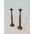 Coppia di portaceri-candelieri in lamierino di ottone su legno-epoca '800 -h48cm