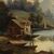 Dipinto Paesaggio con Casa sul Lago