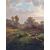 Edmond Van der Haeghen (Belgio 1836 - 1919)  "Paesaggio lacustre al tramonto" olio su tela (cm 55x68) Firmato in basso a destra