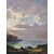 Edmond Van der Haeghen (Belgio 1836 - 1919)  "Paesaggio lacustre al tramonto" olio su tela (cm 55x68) Firmato in basso a destra