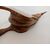Soffione da camino in ottone pelle e legno epoca meta' 900