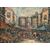 Olio su tela Scuola Italiana Scuola Napoletana (XX) Mercato a Porta Capuana