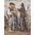 Olio su tela Gaetano Bocchetti (1888-1990) Raffigurante Pascolo con Personaggi