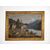 Quadro olio su tela paesaggio montano con lago e montagne-primi '900-118x88 cm!!