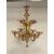 Lampadario in vetro di Murano sei luci cristallo e oro 