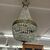 Antico grande lampadario a Mongolfiera epoca fine 800 in bronzo e cristalli 4 luci . H 90 