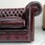 Divano 3 posti chesterfield capitonnè in pelle bordeaux 
