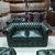 Seduta 2 posti chesterfield inglese originale in pelle verde 