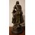 Antica scultura in Zamak raffigurante donna con bambina di Émile Nestor Joseph Carlier (1849-1927)