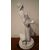Antica scultura in porcellana biscuit del 1800 raffigurante giovane dama fanciulla 