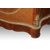 Bellissimo credenza servante Parigino stile Luigi XV con bronzi, intarsi e piano in marmo
