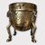Vaso in rame dorato poggiante su 4 gambe in ottone