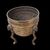 Vaso in rame dorato poggiante su 4 gambe in ottone