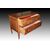 Comò francese di inizio 1800 stile Luigi XVI in legno di noce con intarsi geometrici e bronzi