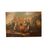 Olio su tela del 1700 italiano Focolare all'aperto con personaggi
