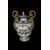 Grande vaso in ceramica francese di inizio 1900 con coperchio riccamente decorato