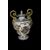 Grande vaso in ceramica francese di inizio 1900 con coperchio riccamente decorato